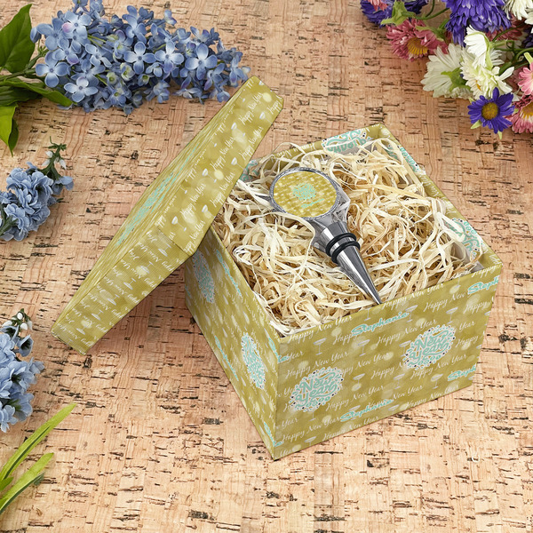 Happy New Year Gift Boxes with Lid - Canvas Wrapped - Medium - In Context