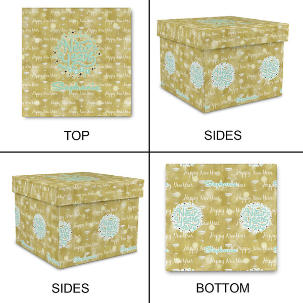 Happy New Year Gift Boxes with Lid - Canvas Wrapped - Small - Approval