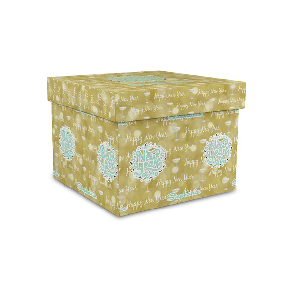 Happy New Year Gift Boxes with Lid - Canvas Wrapped - Small - Front/Main