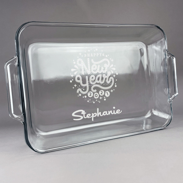 Custom Happy New Year Glass Baking and Cake Dish (Personalized)