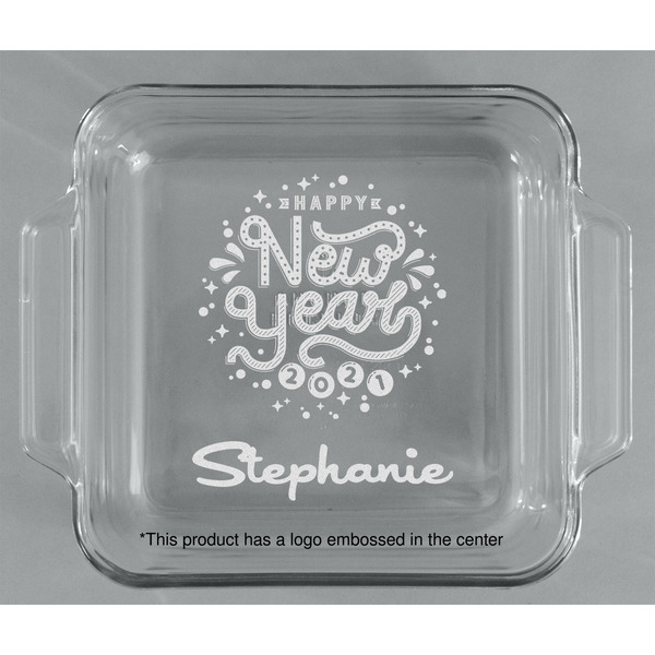 Happy New Year Glass Cake Dish - APPROVAL (8x8)