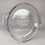 Happy New Year Glass Pie Dish - 9.5in Round (Personalized)