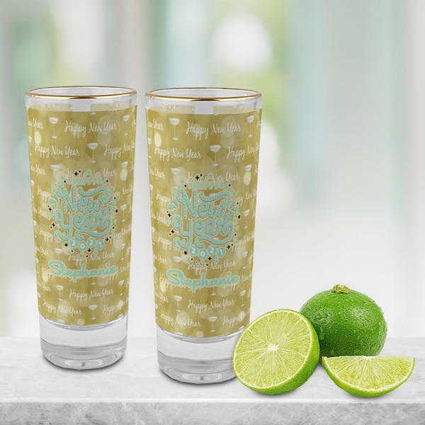 Happy New Year Glass Shot Glass - 2 oz - LIFESTYLE