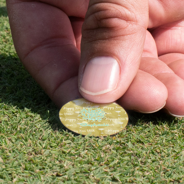 Happy New Year Golf Ball Marker - Hand