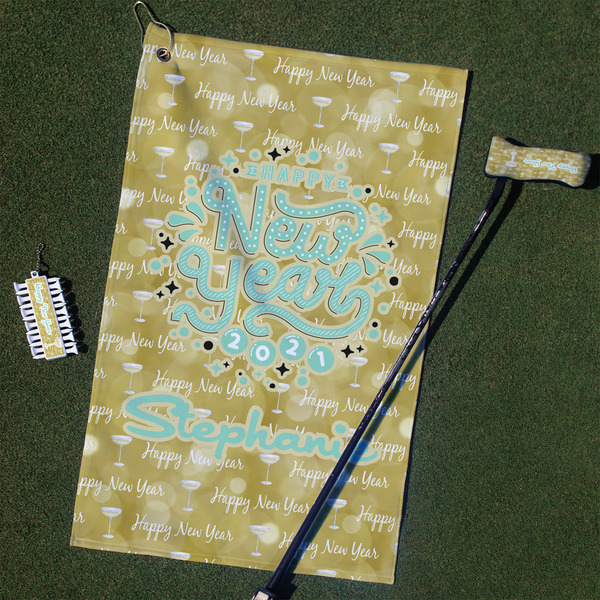 Custom Happy New Year Golf Towel Gift Set w/ Name or Text