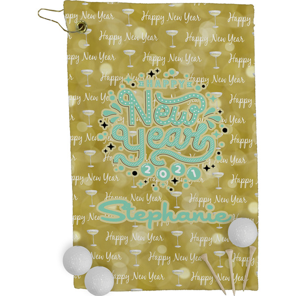 Happy New Year Golf Towel (Personalized) - FRONT (Small Full Print)