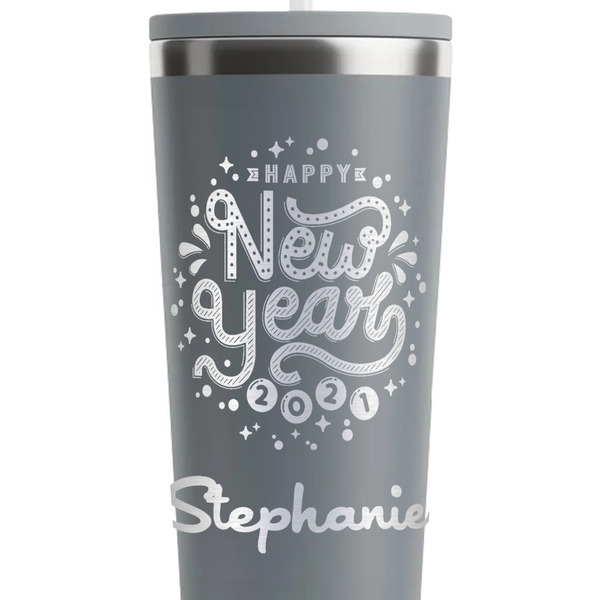 Happy New Year Grey RTIC Everyday Tumbler - 28 oz. - Close Up