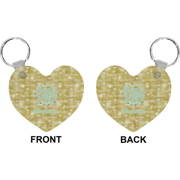 Happy New Year Heart Keychain (Front + Back)