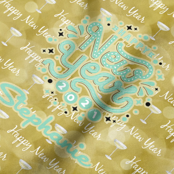Happy New Year Hooded Baby Towel- Detail Close Up