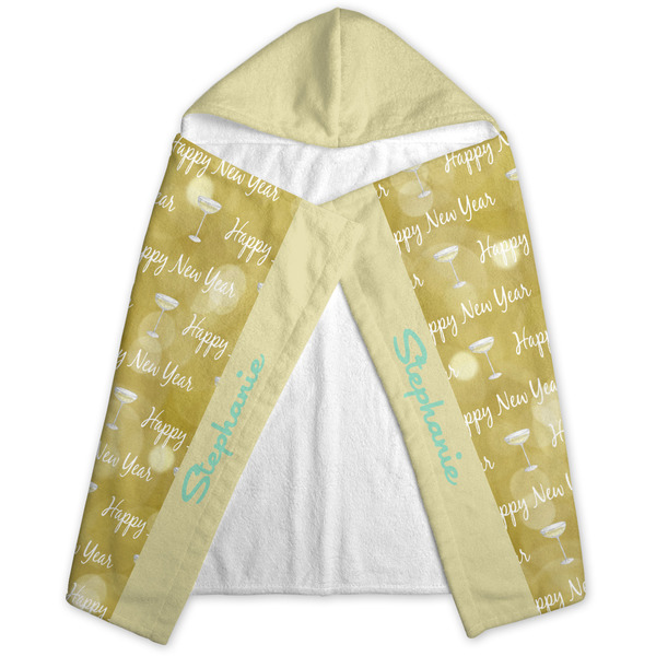 Happy New Year Hooded Towel - Folded