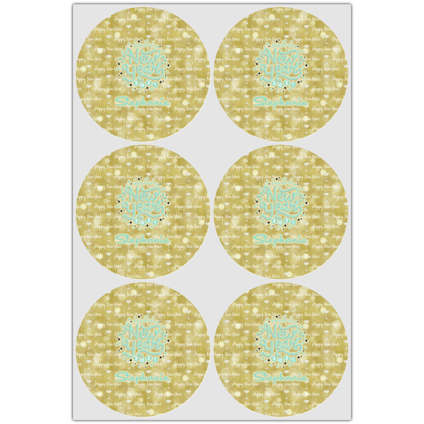 Happy New Year Icing Circle - Large - Set of 6