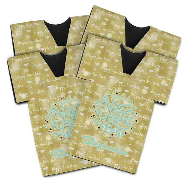 Custom Happy New Year Jersey Bottle Cooler - Set of 4 (Personalized)