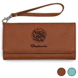 Happy New Year Ladies Leather Wallet - Laser Engraved (Personalized)