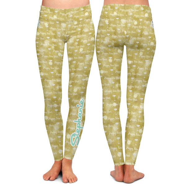 Happy New Year Ladies Leggings - Front and Back