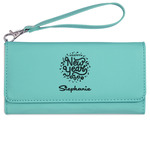 Happy New Year Ladies Leatherette Wallet - Laser Engraved- Teal (Personalized)
