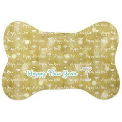 Happy New Year Bone Shaped Dog Food Mat (Large) (Personalized)