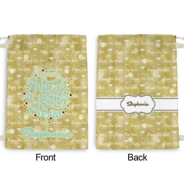 Happy New Year Large Laundry Bag - Front & Back View