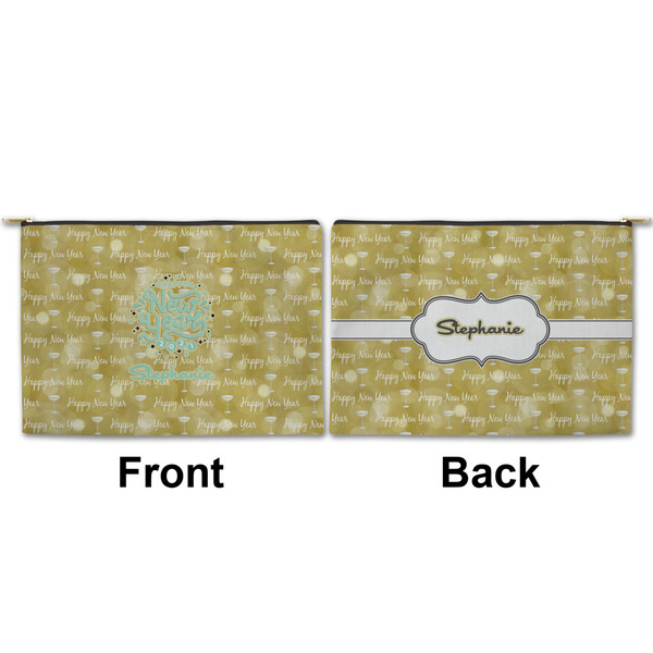 Happy New Year Large Zipper Pouch Approval (Front and Back)