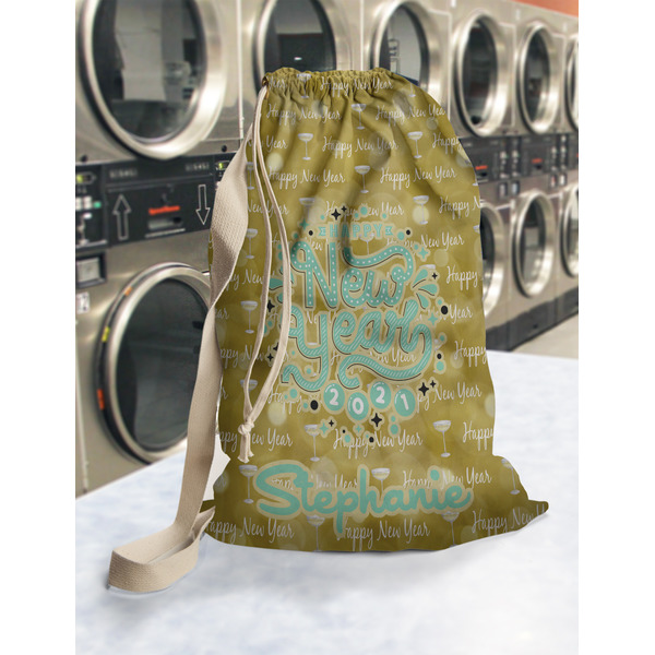 Happy New Year Laundry Bag in Laundromat