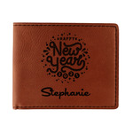 Happy New Year Leatherette Bifold Wallet (Personalized)