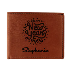 Happy New Year Leatherette Bifold Wallet (Personalized)