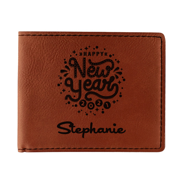 Custom Happy New Year Leatherette Bifold Wallet (Personalized)