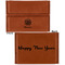 Happy New Year Leather Business Card Holder - Front Back