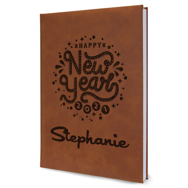 Custom Happy New Year Leather Sketchbook - Large - Single Sided (Personalized)