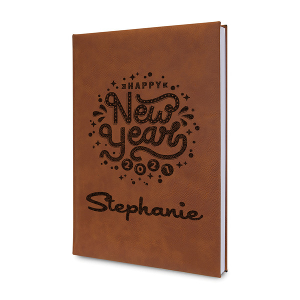 Custom Happy New Year Leather Sketchbook - Small - Double Sided (Personalized)
