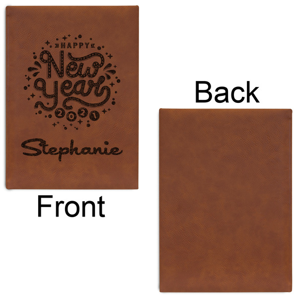 Happy New Year Leatherette Journal - Large - Single Sided - Front & Back View