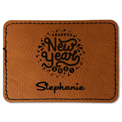 Happy New Year Faux Leather Iron On Patch - Rectangle (Personalized)
