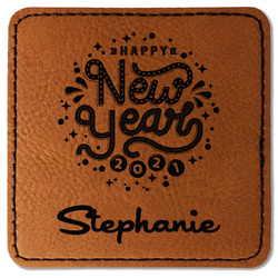 Happy New Year Faux Leather Iron On Patch - Square (Personalized)