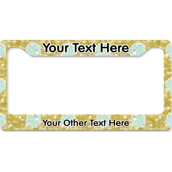Custom Happy New Year License Plate Frame - Style B (Personalized)