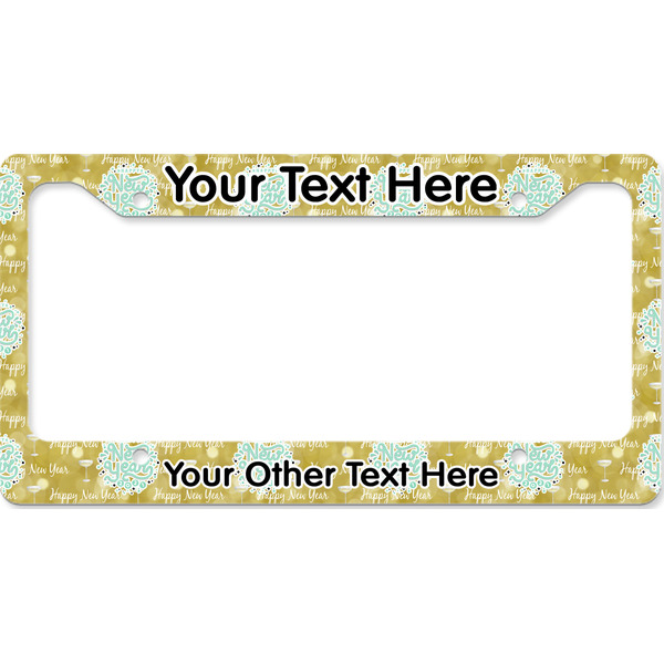 Happy New Year License Plate Frame Wide