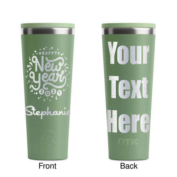 Happy New Year Light Green RTIC Everyday Tumbler - 28 oz. - Front and Back