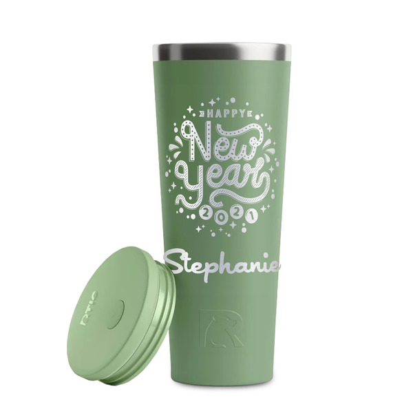 Happy New Year Light Green RTIC Everyday Tumbler - 28 oz. - Lid Off