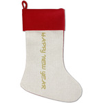 Happy New Year Red Linen Stocking (Personalized)