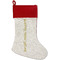 Happy New Year Linen Stockings w/ Red Cuff - Front