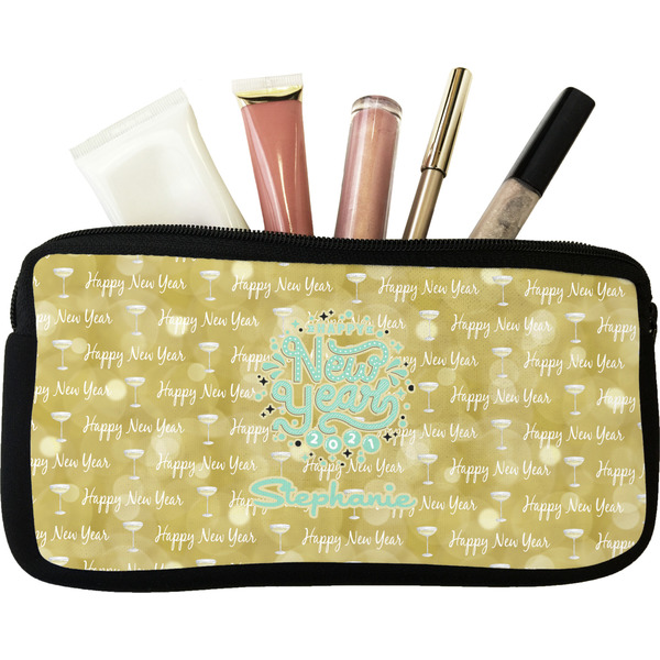 Custom Happy New Year Makeup / Cosmetic Bag - Small w/ Name or Text