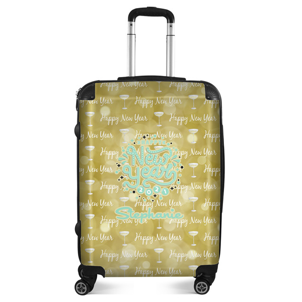 Custom Happy New Year Suitcase - 24" Medium - Checked (Personalized)