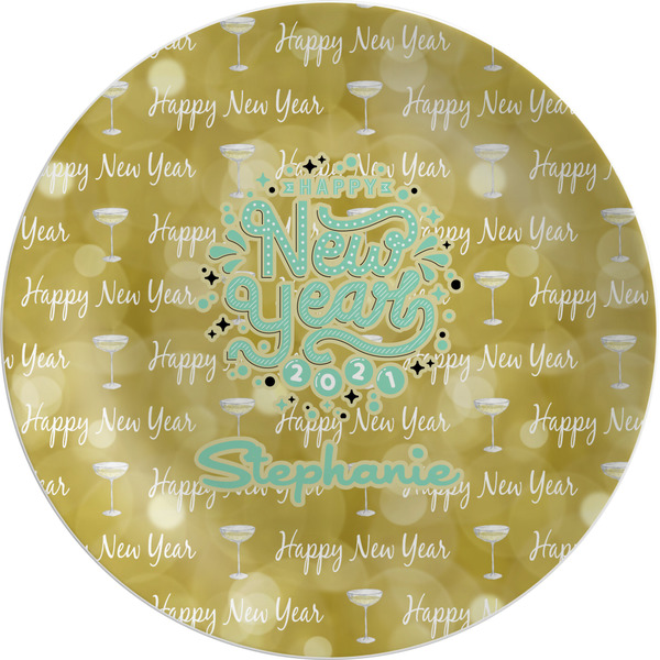 Custom Happy New Year Melamine Salad Plate - 8" (Personalized)