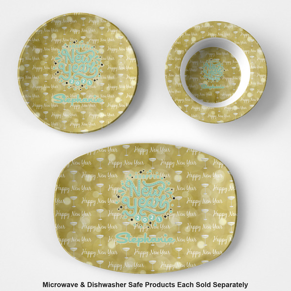 Happy New Year Microwave & Dishwasher Safe CP Plastic Dishware - Group