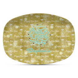 Happy New Year Plastic Platter - Microwave & Oven Safe Composite Polymer (Personalized)