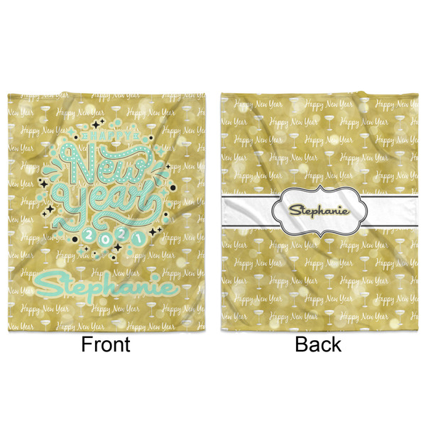Happy New Year Minky Blanket - 50"x60" - Double Sided - Front & Back