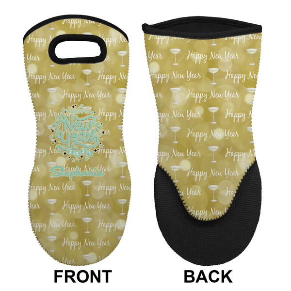 Happy New Year Neoprene Oven Mitt (Front & Back)