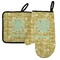 Happy New Year Left Oven Mitt & Pot Holder Set w/ Name or Text