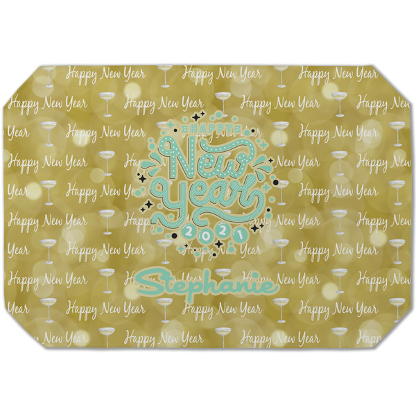 Custom Happy New Year Dining Table Mat - Octagon (Single-Sided) w/ Name or Text