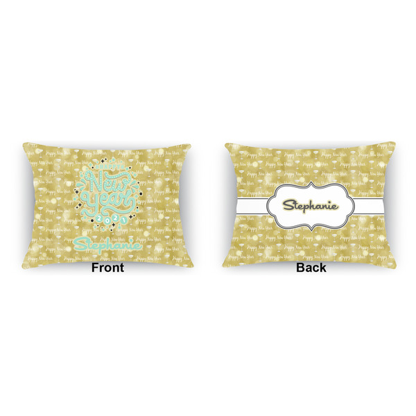 Happy New Year Outdoor Rectangular Throw Pillow (Front and Back)