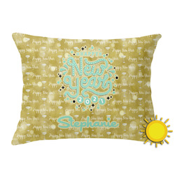 Happy New Year Outdoor Throw Pillow (Rectangular) w/ Name or Text