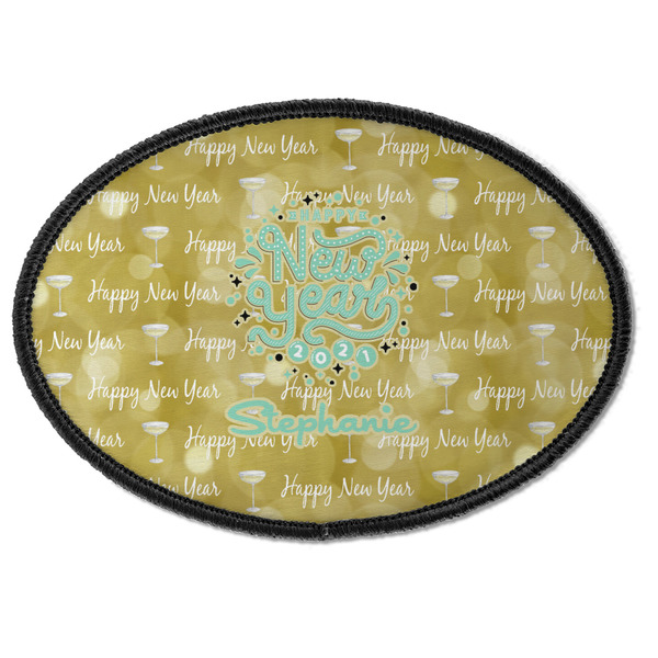 Custom Happy New Year Iron On Oval Patch w/ Name or Text